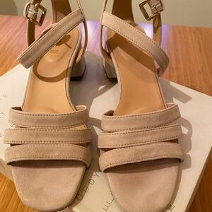 Geox Suede Block Heel Sandals